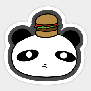 Hamburger Panda Face Sticker